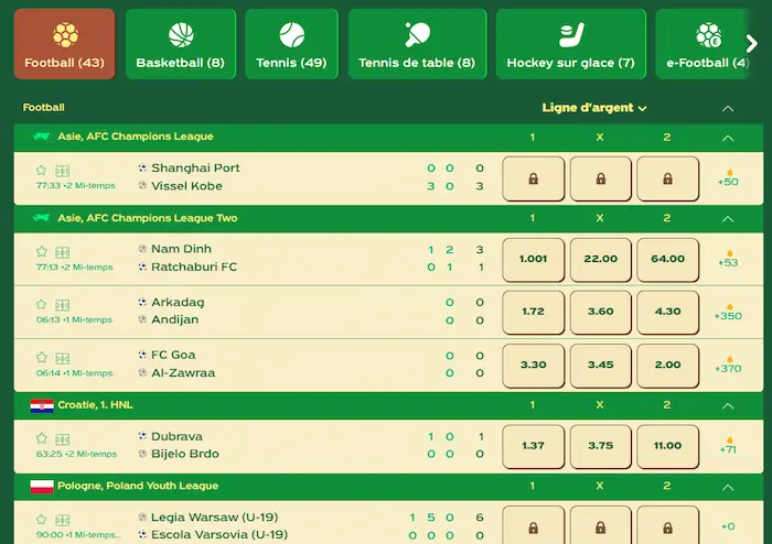 GreenLuck Jeux sport-live